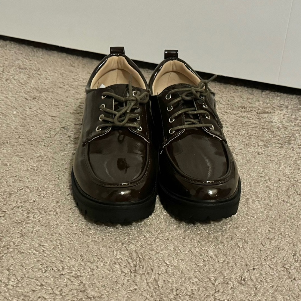 Cool Journee Collection size 6.5 WD chocolate brown lace up loafers new - Picture 3 of 6